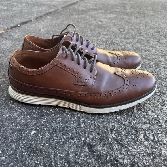 Timberland Brogue Leather Oxford Men's 10.5 Franklin Park Brown Loafer Shoe - Picture 3 of 13